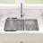 32" L x 18" W Undermount Kitchen Sink Double Bowl 16 Guage Stainless Steel Sink with Sink Grid and Basket Strainer