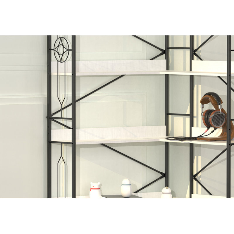 5-Tier Multifunctional Corner Bookcase with Open Shelving for Home Storage