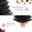 Arbre d'Halloween noir sur table noir avec base en toile de jute-130165597