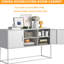 Buffet moderne avec tablettes - fonction inclinable, surface lisse, pour les espaces de vie Armoire buffet spacieuse, rangement inclinable, poignées silencieuses et élégantes