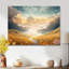 «Pastel Flowerfield Clouds Over Mountain River», art mural fleurs-2090798504-2090798550