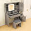 Bureau de maquillage avec bureau intégré, tiroirs, crochets latéraux et tablettes-324634252