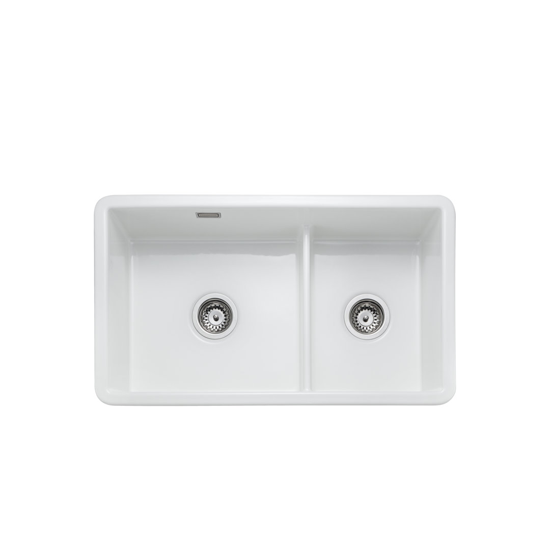 Rustique Inset Or Undermount Fire-clay Ceramic Kitchen Sink - White