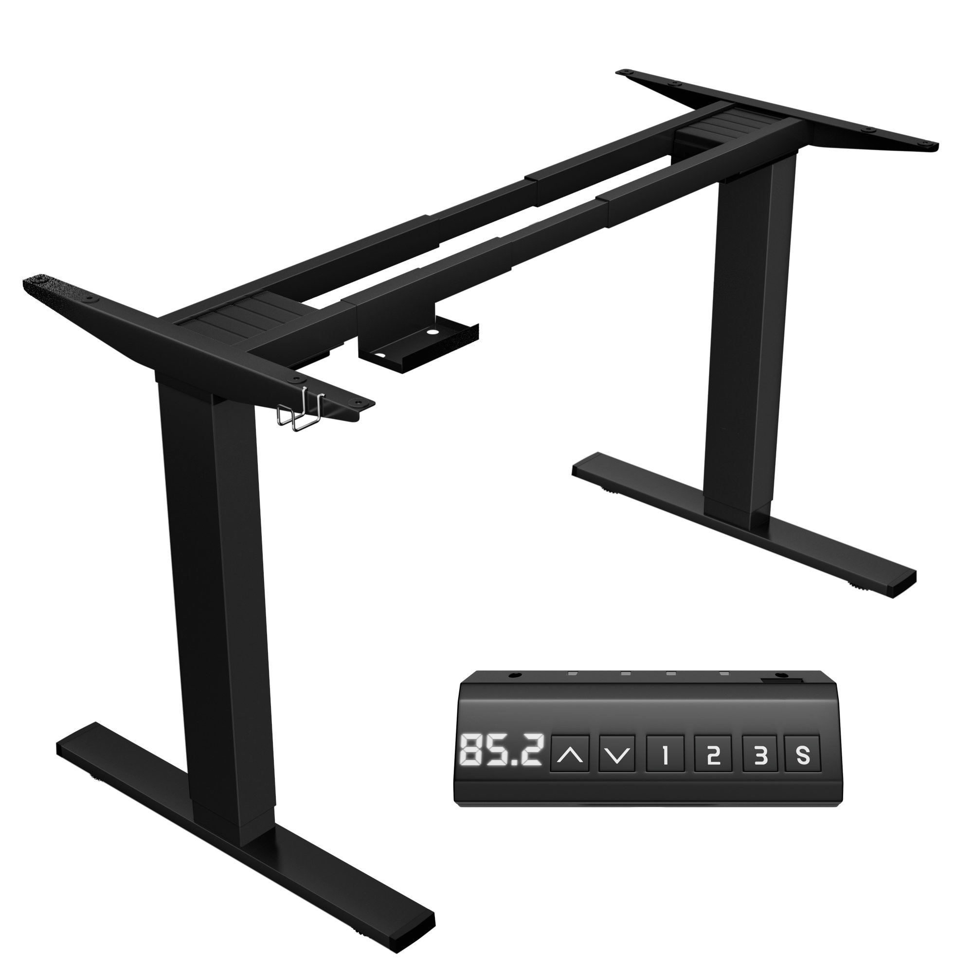 vivo Black Electric Single Motor Stand Up Height Adjustable Desk Frame