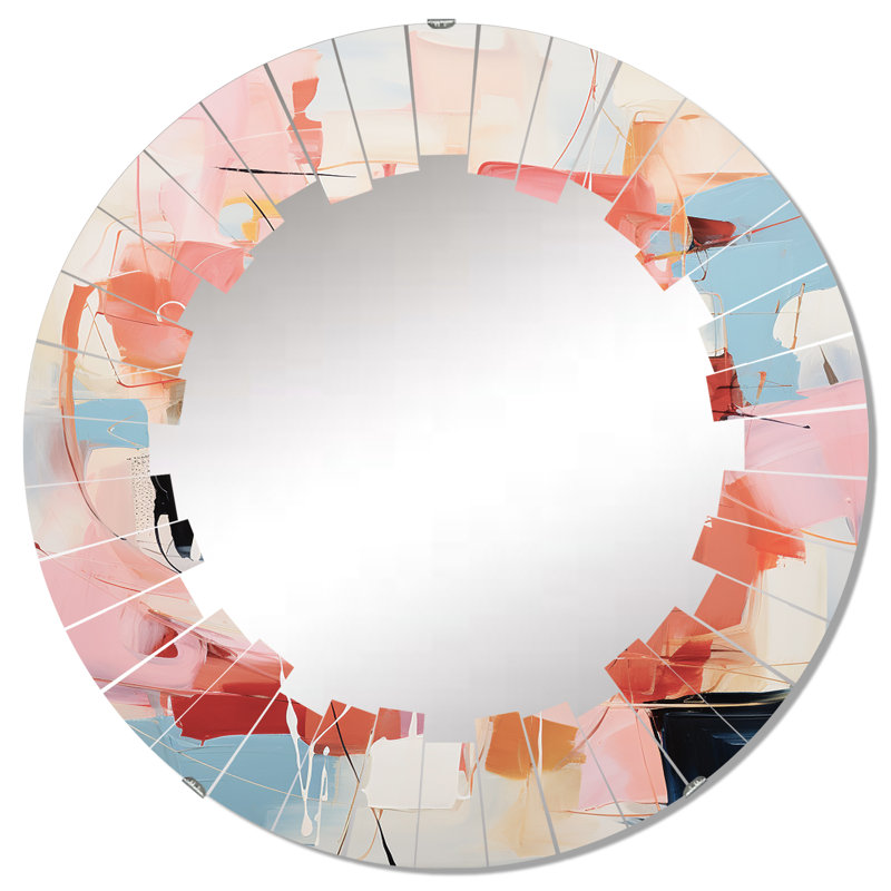 Budkov - Miroir mural Mid-Century rond, 32 po x 32 po
