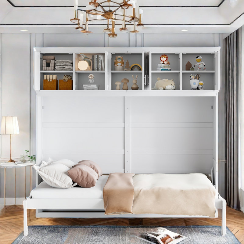 Lit escamotable Berlare, Double, Blanc