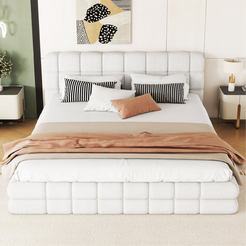 Queen Size Upholstered Platform Bed