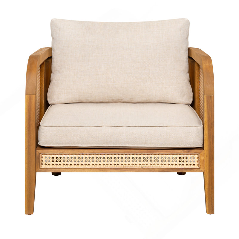 Chaise avec accoudoirs d'extérieur rembourrée