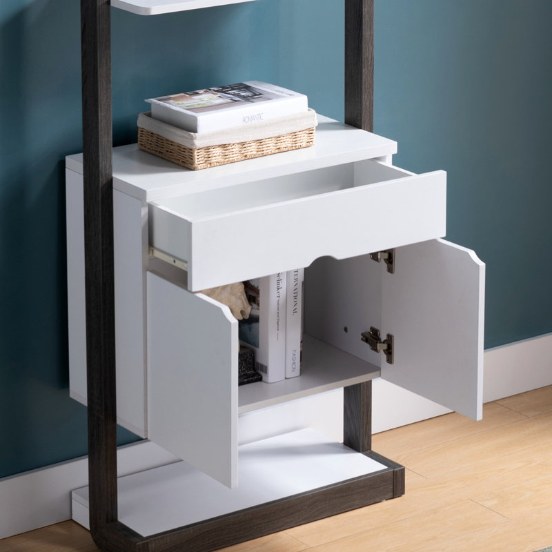 Bookcase Four Open Shelve One Drawer Two Cabinets With Open Shelve