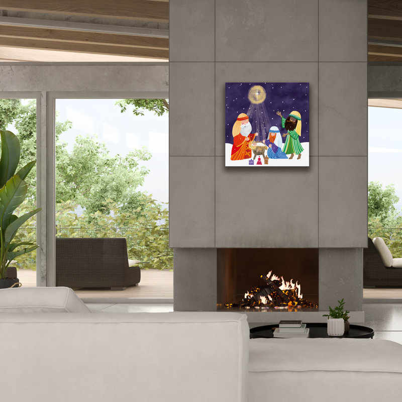  «Three Happy Shepherds» par Elle Media Group, art mural sur toile, 26 po x 26 po, H 26 po x l 26 po