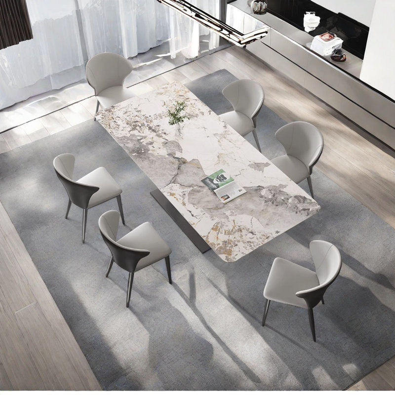 Table et chaise de salle à manger créative haut de gamme, H 29,5 po x L 70,8 po x l 35,4 po