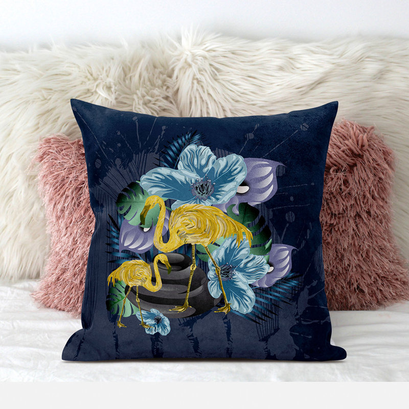 Coussin 18 x 18, Bleu/jaune