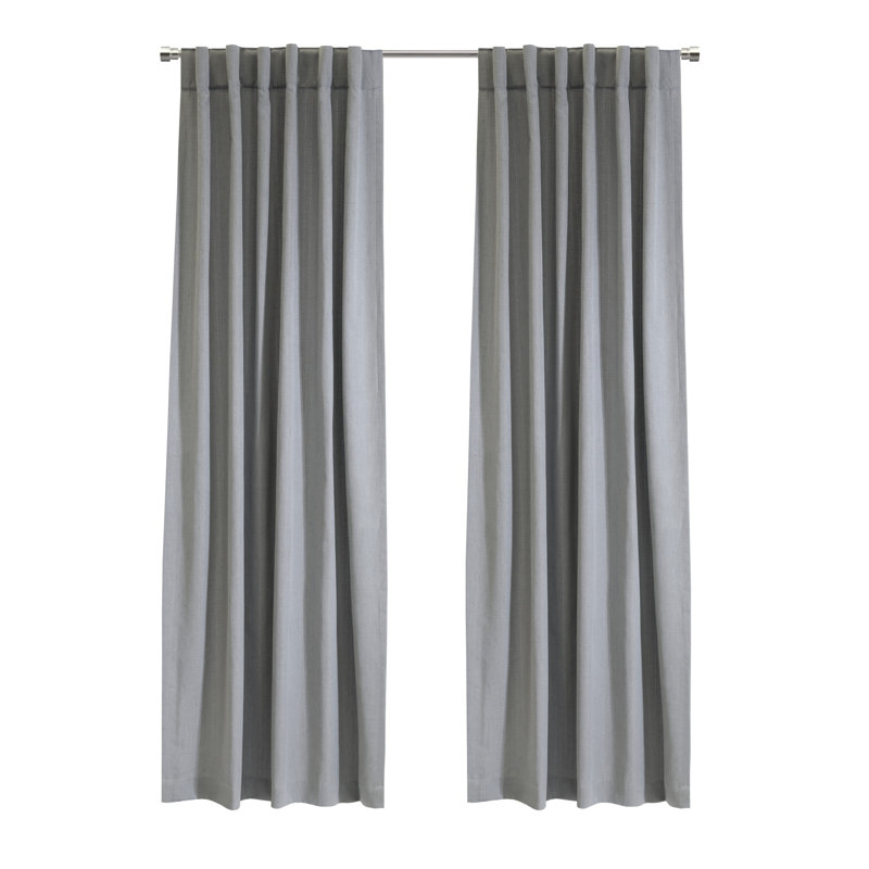 Mulberry Light Filtering Dual Header Curtain Panel in Grey, 54" W x 84" L