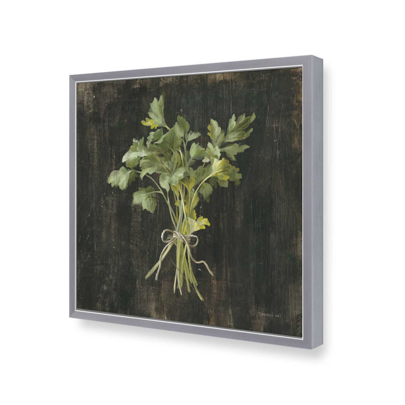«Rustic Herbs I» par Danhui Nai, reproduction d'art, L 30 po x H 30 po, Argent, Impression encadrée