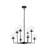 8 - Light Curved Corner Linear Sputnik Seeded Chandelier