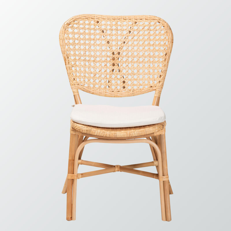Arden Modern Bohemian Rattan Dining Chairs in Natural Brown, 36.71'' H X 23.34'' W X 24.63'' D