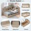 Lit de jour en bois avec tablettes de rangement, portes coulissantes et 3 tiroirs-1935402989