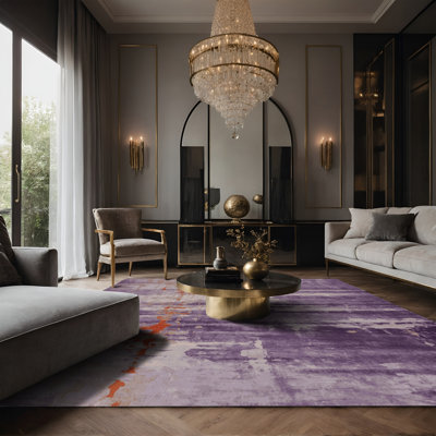 Silky Soft Plush Purple Area Rug