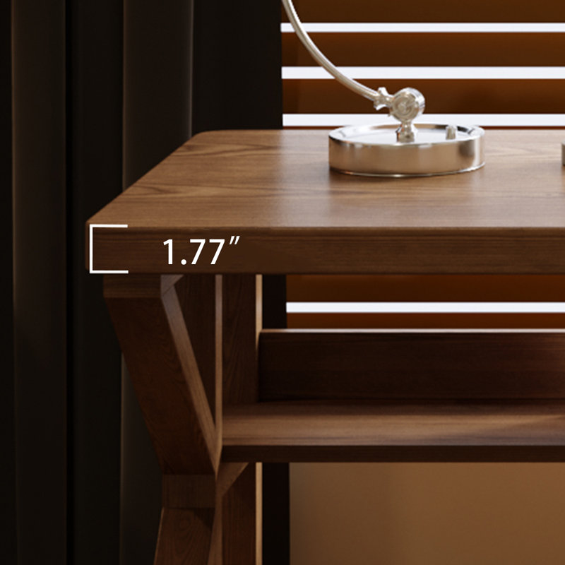 Light walnut Rectangular Solid Wood desks, 29.53" H x 78.74" W x 23.62" D