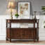 Console demi-cercle en bois massif brun noisette-718113908