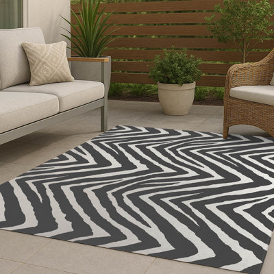 Tapis d'extérieur antidérapant à rayures Zebra