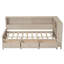 Lit de jour simple avec tablettes de rangement et 3 tiroirs, lit de jour moderne