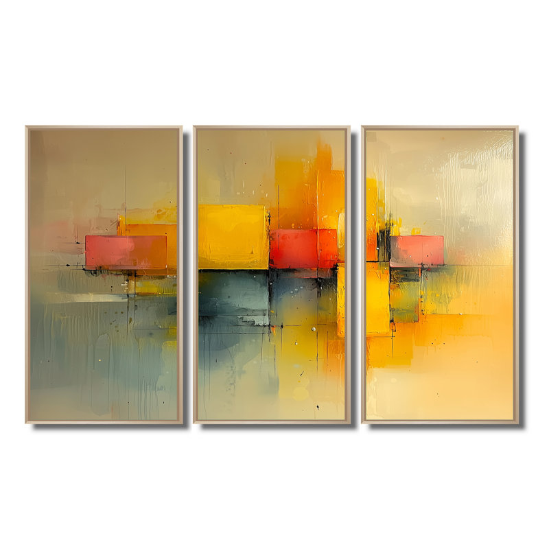 «Geometric Pulse», art optique V - art mural grand minimalisme - 3 panneaux, Érable, H 28 po x l 36 po