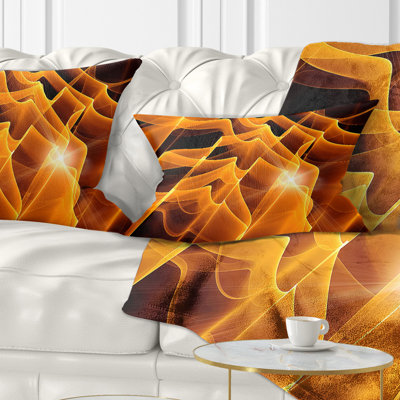 Motif fractal abstrait jaune doré - coussin abstrait imprimé