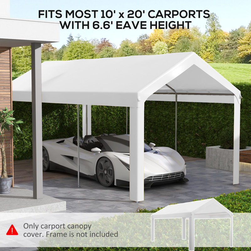 Housse de remplacement pour auvent pour abri d'auto, abri de garage portatif résistant aux rayons UV et à l'eau avec cordons élastiques