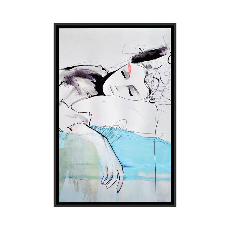 « maddelina », reproduction sur toile, H 26 po x l 18 po x P 1,5 po, Toile avec cadre noir, Pas de tapis