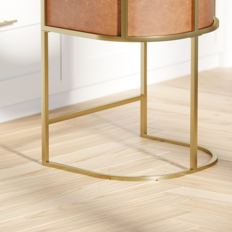 Tabouret de bar 31 po Tabouret de bar en cuir de polyuréthane brun clair
