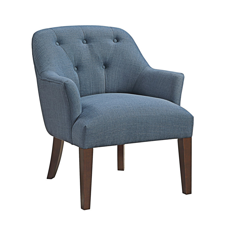 Fauteuil d'appoint rembourré et capitonné, Bleu