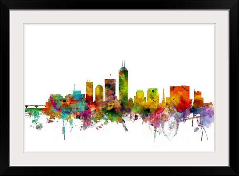 Francy Indianapolis Indiana Skyline' by Michael Tompsett Graphic Art Print Ebern Designs 