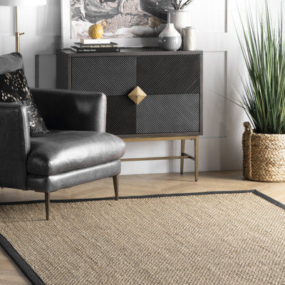 Tapis campagnard en ruppie maritime tissé à plat Nasim
