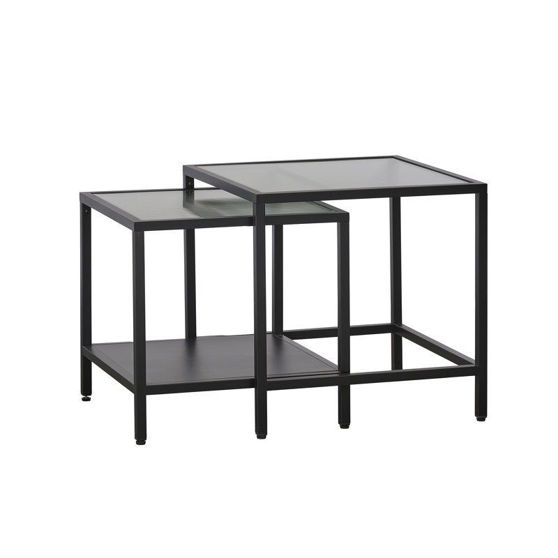 Glass Nesting Tables with Storage
