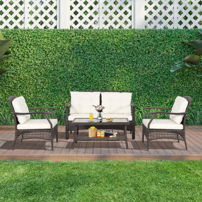 4 - Person Patio Conversation Set with Cushions