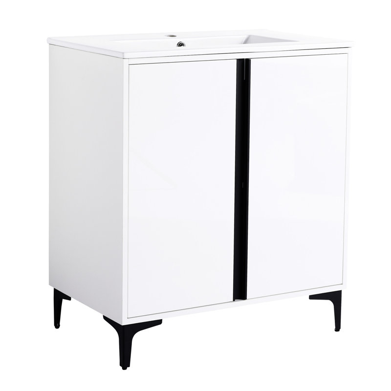 Ensemble de meuble-lavabo autoportant avec lavabo en céramique 30 po Rotha