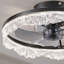 Ventilateur de plafond moderne en cristal noir avec lumière et télécommande, température de couleur réglable-304244327