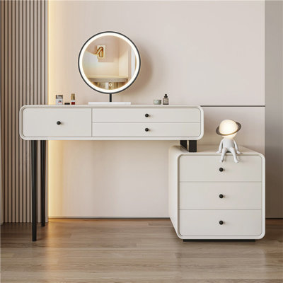 Makeup Vanity with Light mirror,6 drawers,Power Outlet