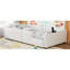 Lit plateforme simple tapissier avec garde-corps et charge - blanc
