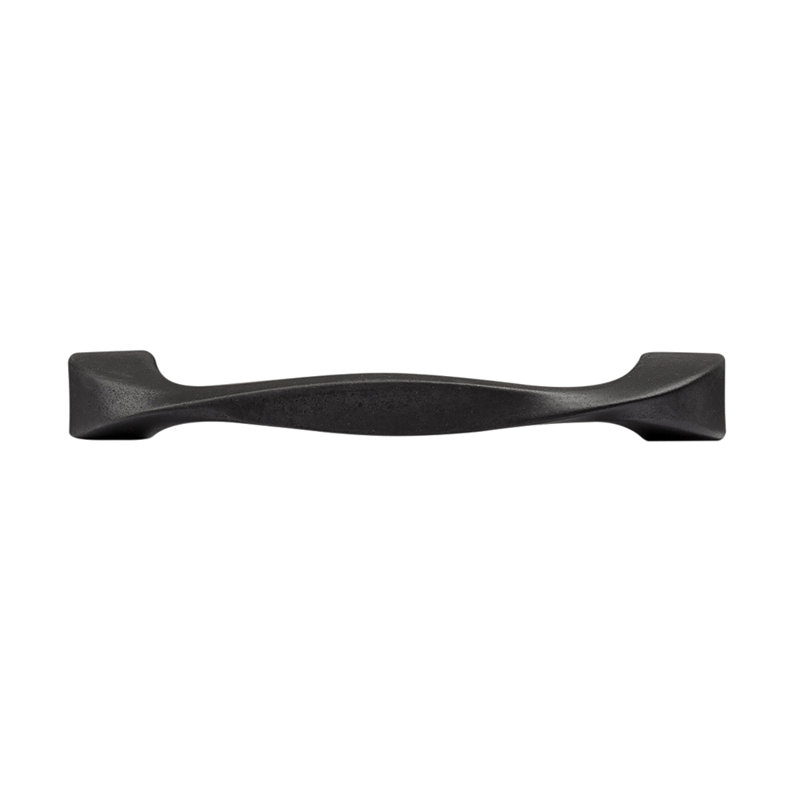 Twist Collection Handle Pull - 3-3/4" Centre to Centre Cabinet Pull Black Iron - Transitional Hardware for Drawers & Cabinets