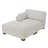 Bentura Oversized Upholstered Sea Salt Grey Corduroy Modular Chaise Lounge with Armrests & Throw Pillows-257373545-210562815