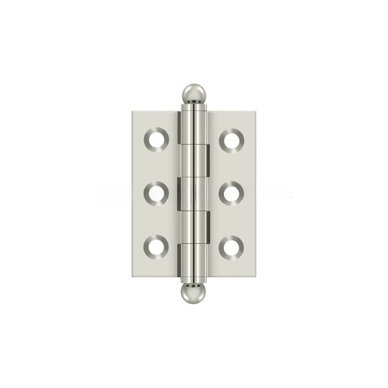 10'' x 10'' Solid Brass Traditional Hinge, Polished Nickel, 2.5" H x 2" W