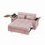 Canapé-lit chenille en tissu avec accoudoirs de rangement, port USB et table d'appoint-1348145048