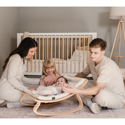 3-in-1 Convertible Crib with Trundle, Toddler Bed, Daybed, White / Natural