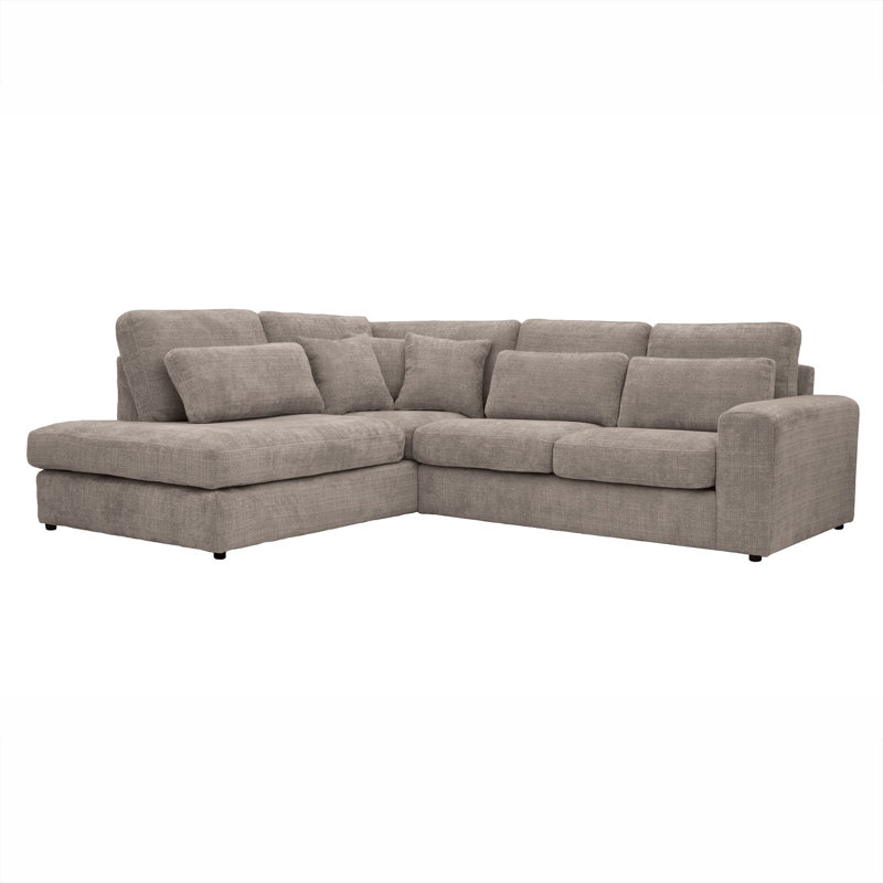 4 Seater Corner Sectional, Taupe, Left Hand