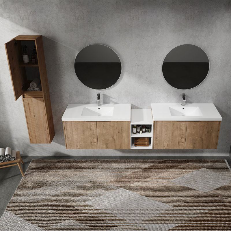 Meuble-lavabo 84 po avec lavabo et armoire d'appoint 84 po, 84"
