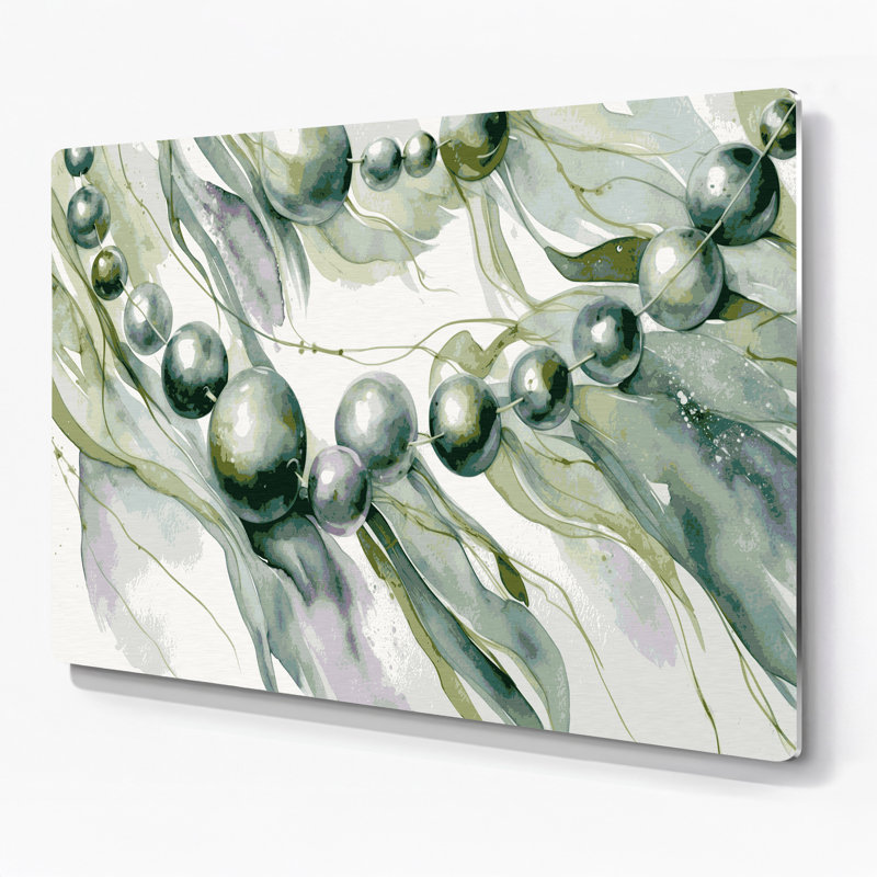 Art mural en métal Botanical String of Pearls, H 11 po x l 14 po