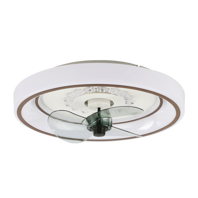 Denitra 19" Bedroom Flush Mount Ceiling Fan with Lights and Remote, Smart Bladeless Ceiling Fan with 6 Speed