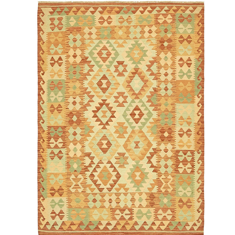 Tapis intérieur en laine rectangulaire 4 pi x 5 pi 9 po one-of-kind main-noué la new age Elland